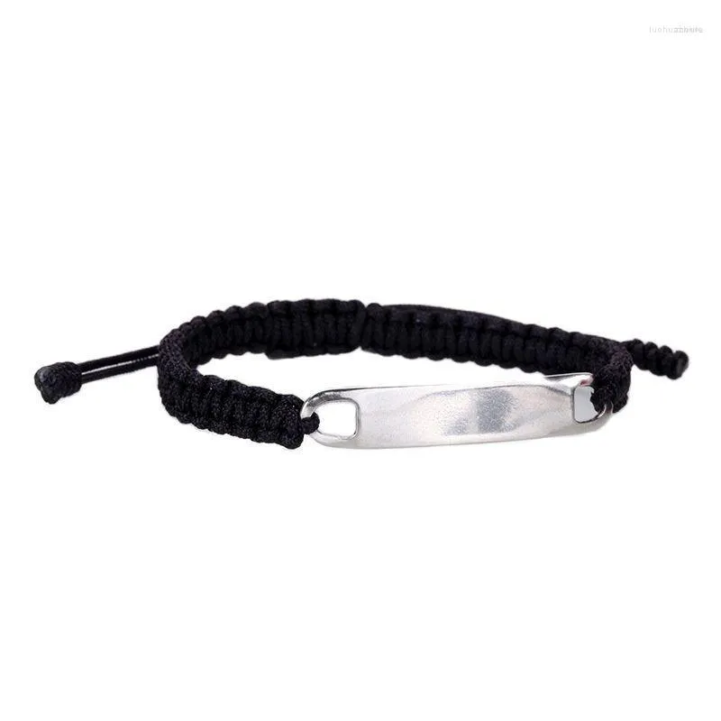 Bracelet ECGIFT BR004 Bracelet personnalisé réglable corde Baller en acier inoxydable étiquette d'identification bijoux cadeau personnalisé pour ami amoureux famille