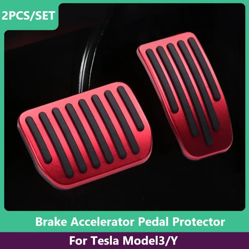 Para tesla modelo 3 modelo y 2023 liga de alumínio freio acelerador pedal capa para model3y proteção antiderrapante pedal almofada capa zz