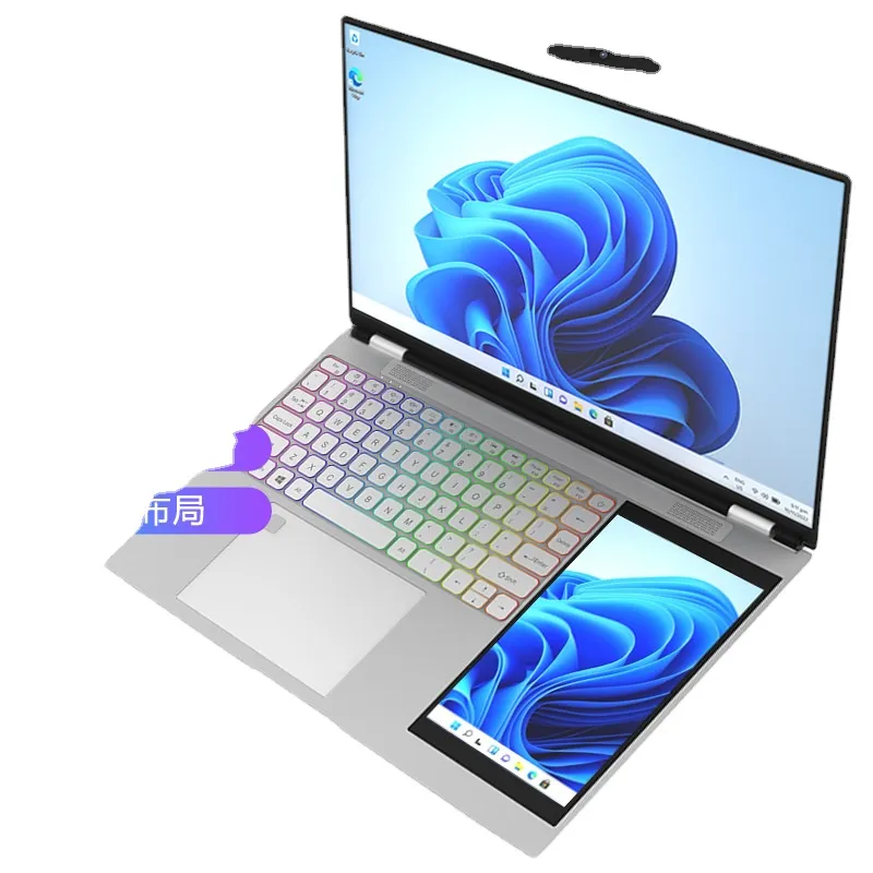 Vendita all'ingrosso del nuovissimo libro da gioco per laptop aziendale N5105 con touch screen a doppio schermo da 15,6 pollici