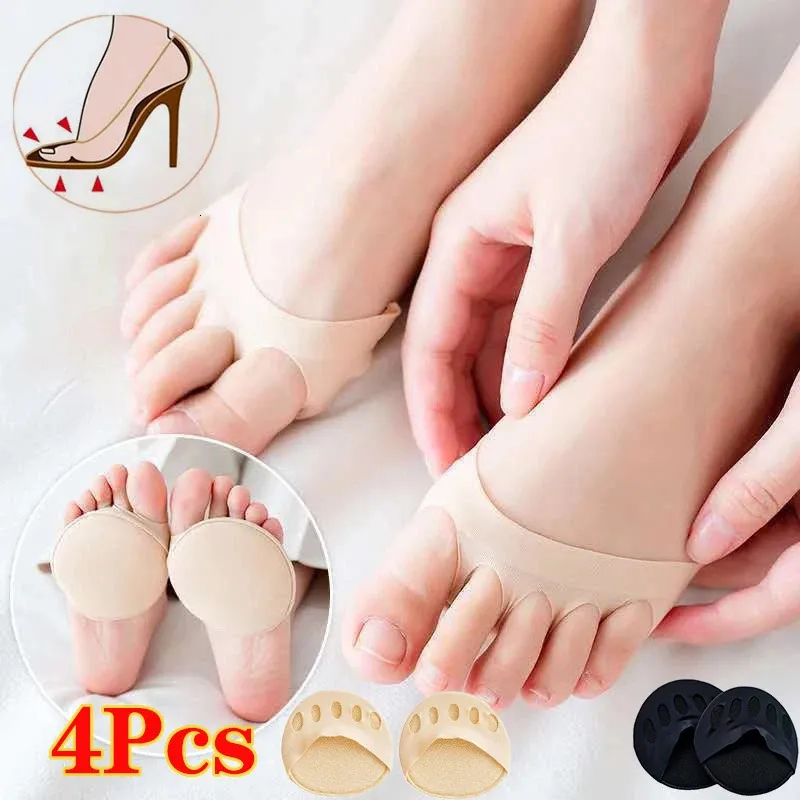 Shoe Parts Accessories 2pc4pc Women Forefoot Pads High Heels Half Insoles Five Toes Insole Foot Care Calluses Corns Relief Feet Pain Massaging Toe Pad 231030