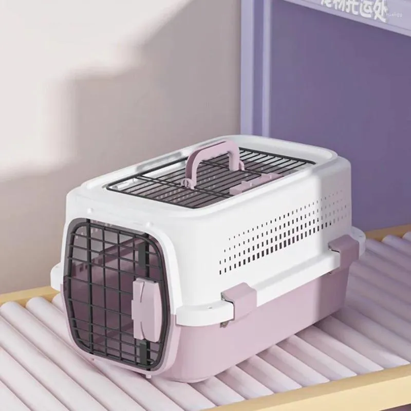 Cat Carriers Travel Carrier Portable Suitcase Luggage Outdoor Plastic Hard Shell Airline Indoor Large Box Bolsa Gato Pet Bag