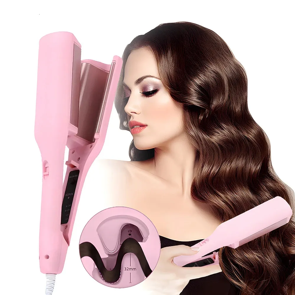 Curling Irons 32mm Onda de Cabelo Curling Iron Profissional Francês Rolo de Ovo Cabelo Encrespador Ondulado Ondulado Styler Rápido Aquecimento Volumizing Styling Tool 231030