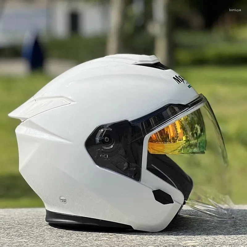 White motorcycle hotsell half helmet