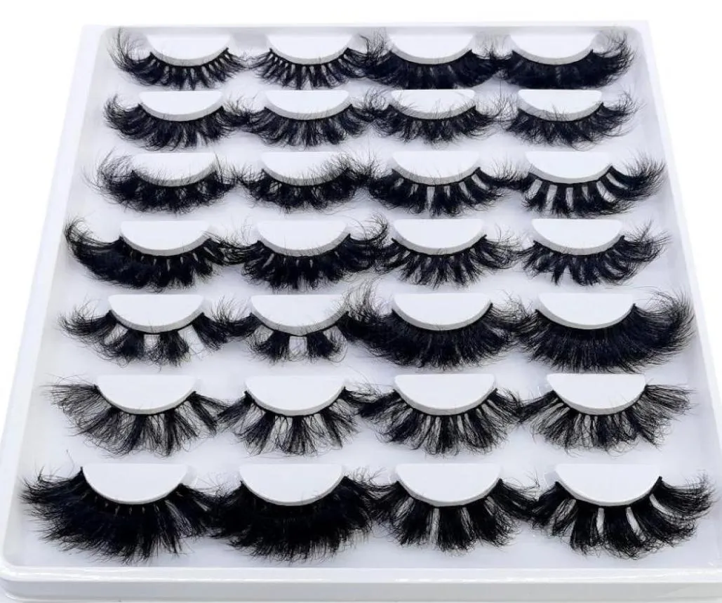 False Eyelashes 14 Pairs Fluffy Lashes 25mm 3D Mink Long Thick Natural Whole Vendors Makeup1839652