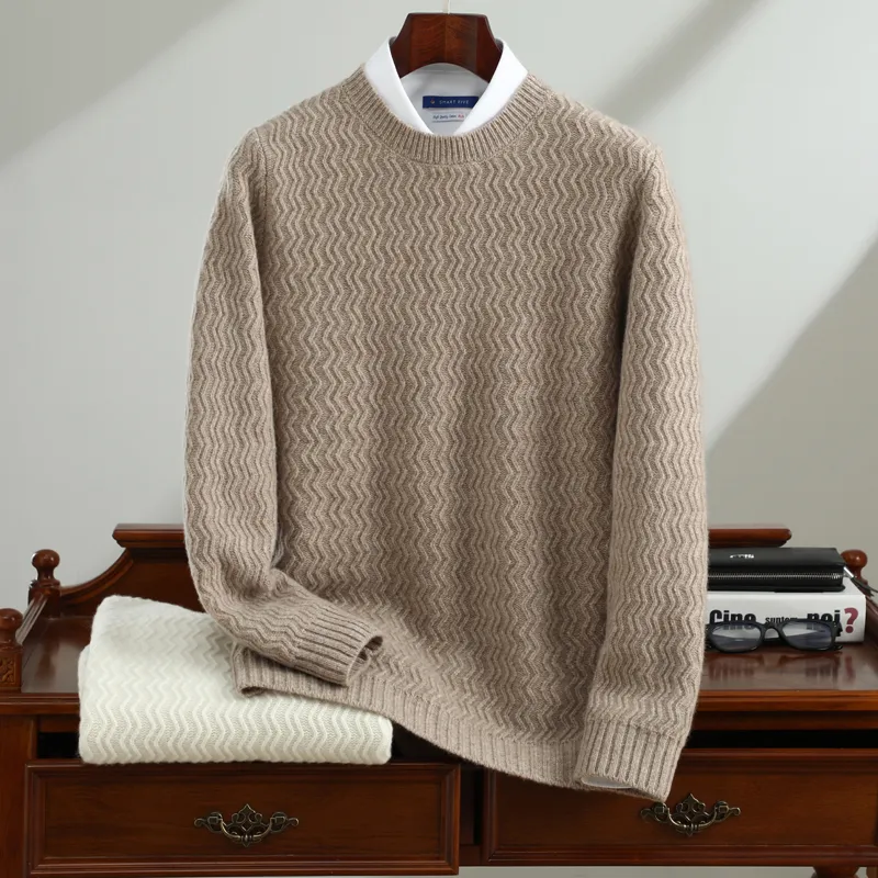 Autumn and Winter Men's Sweaters Crewneck Long Sleeve Thick Loose Casual Sweater