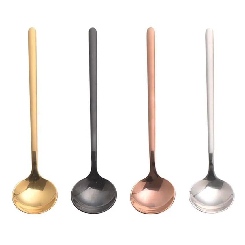 Spoons Stainless Steel 17Cm Stirring Round Food Coffee Scoop Seasoning Spoon Ice Cream Kitchen Flatware Drop Delivery Home Garden Dini Dhesm