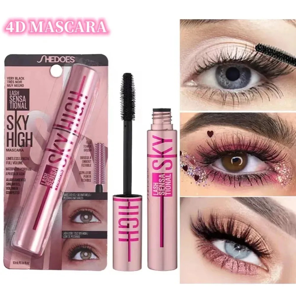 Mascara 4D Jedwabny włókno wodoodporne wydłużenie rzęsy Wydłużanie rzęs Curling Black Eye Makeup 231027