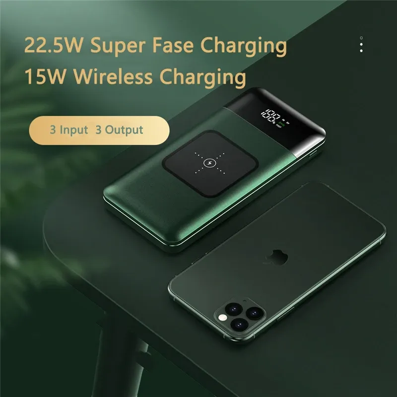 20000MAH QI Wireless Charger Power Bank for Huawei Mate30 20 Pro Fast充電22.5W iPhone Samsung Xiaomi用ミニパワーバンク
