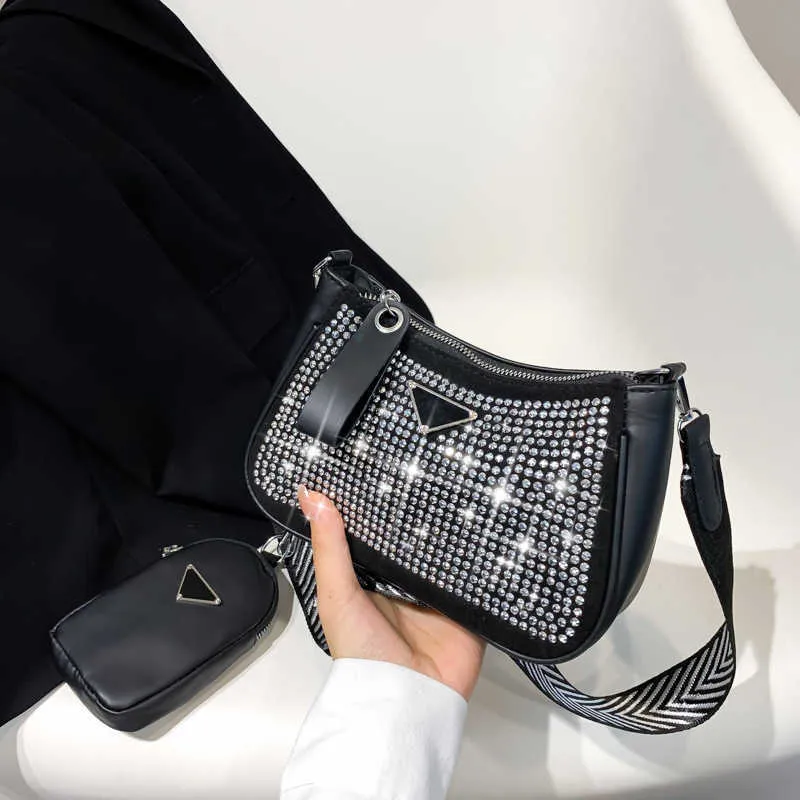 This Popular Diamond Women Summer 2024 New Fashion Handbag Net Red Single Armpit Small Square Store Shoulder Bag Clearance Sale