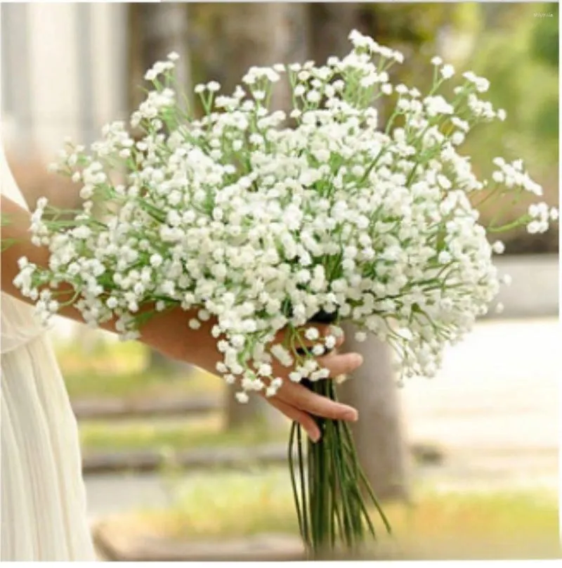 Decorative Flowers Rustic Artificial Baby Breath PU Wedding Decor Home Party Christmas Gift Gypsophila 21 Pcs 58cm