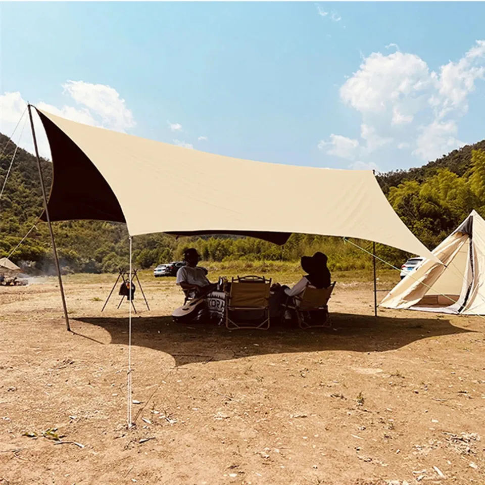 Zelte und Unterstände Shelter Tarp Zelt, schwarze Beschichtung, Schmetterling, wasserdicht, Regenschutz, Sonnenschutz, Outdoor, Picknickmatte, Stranddecke, Camp 231030