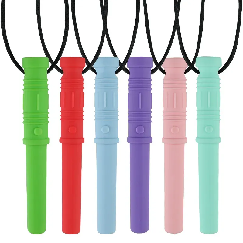 Sensory Chew Necklace Baby Teethers Chewlery Pendant Necklaces for Kids with Autism ADHD Chewy Oral Chewing Toys