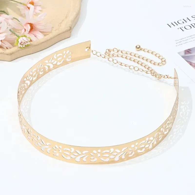 Riemen Luxe Mode Taille Ornament Vrouwen Verstelbare Lovertjes Metalen Brede Riem Goud Zilver Kleur Spiegel Tailleband