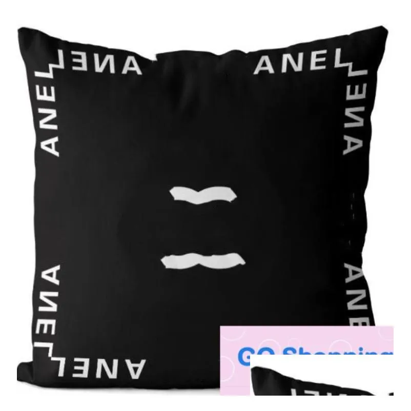 Funda de almohada Carta Diseñador Hogar Decoración de la habitación Funda de almohada Sofá Silla Sofá Naranja Coche Grueso Cashmere Cojín Mtisize Hombres Mujeres Casual D Dhkay