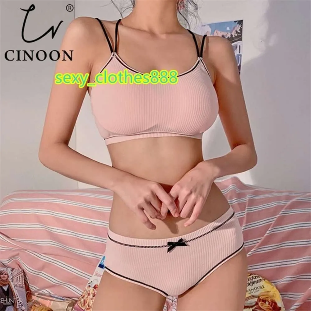 CINOON Japanese Lingerie Set Modal Cotton Thin Screw Thread Push Up Bra Set  with Front Closure Band Size 48 from Dhgate Bras Sets - price 25.25