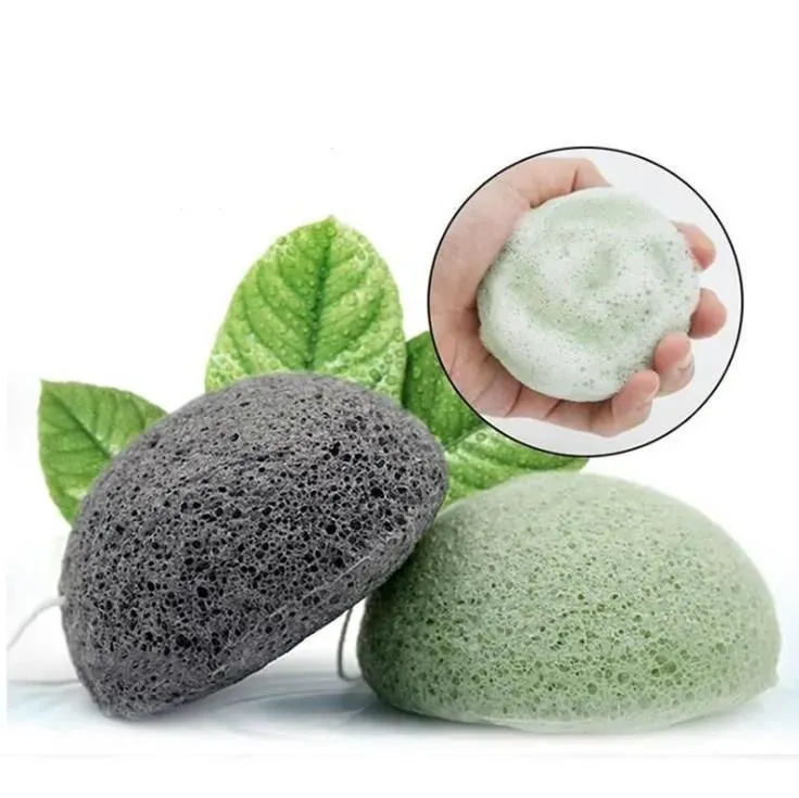 Natural Konjac Cosmetic Puff Bamboo Charcoal Cleanser Sponge Makeup Facial Cleaning Tool SN4715