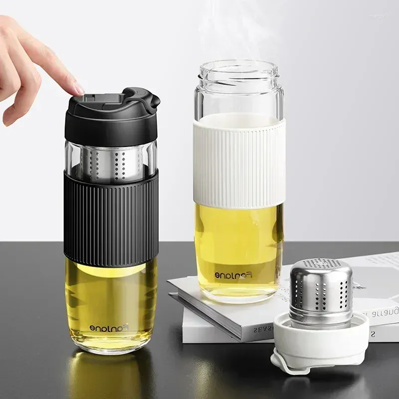 Бутылки для воды с магнитным фильтром для стеклянной деловой бутылки, автомобильного чая, путешествия с отделяемым магнитным заварочным устройством