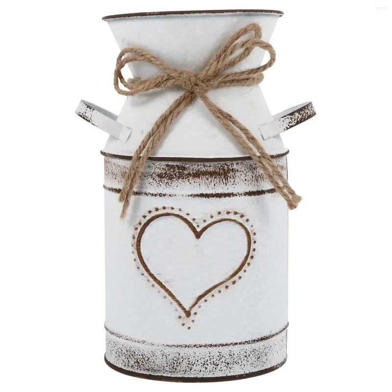 Vasos casamento coração em forma de flor arranjo rústico floral plantador buquês decoração branco