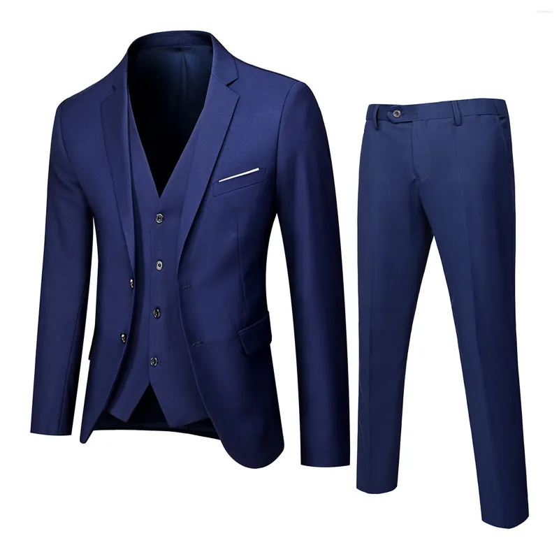 Abiti da uomo Abito in 3 pezzi in puro colore realizzato a mano: perfetto per i testimoni dello sposo primaverili e per il business casual!