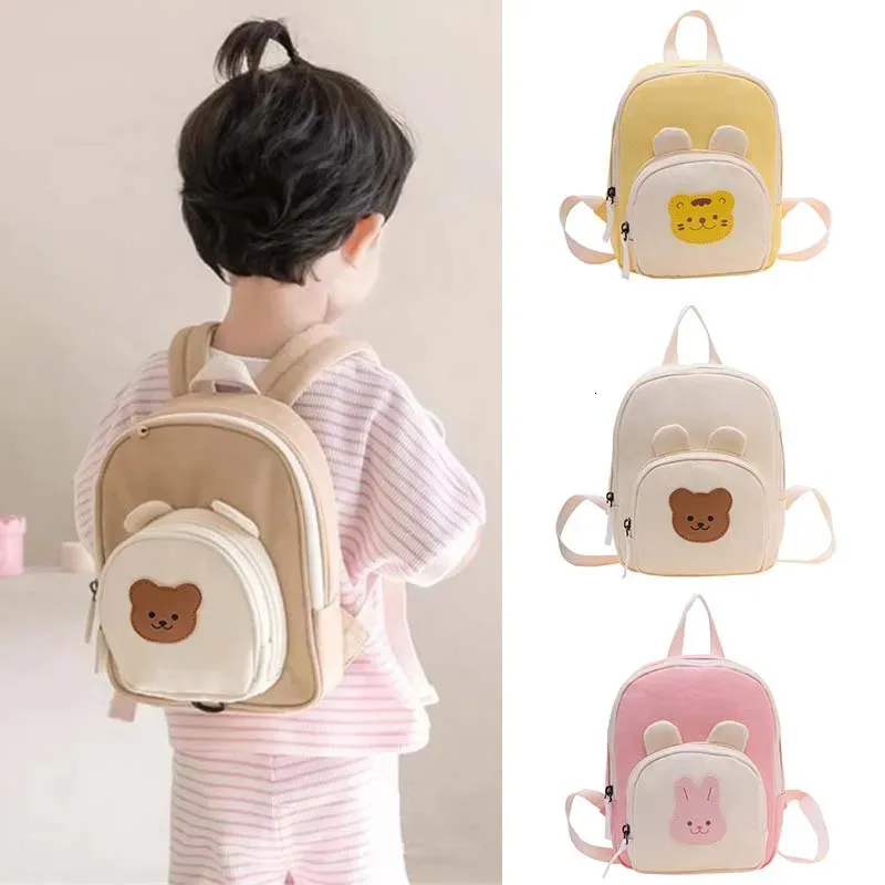 Handtassen Koreaanse Canvas Kinderrugzak Kawaii Kinderen voor Meisje Kleuterschool Jongen Schooltas Cartoon Beer Bunny Peuter Tas 231030