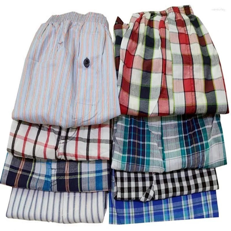 Onderbroek 5pcs 6xl 5xl Plus Size heren Slipje 160kg Mannen Boxers Man Pack Katoen Losse Heren ondergoed Plaid Boxershorts Voor