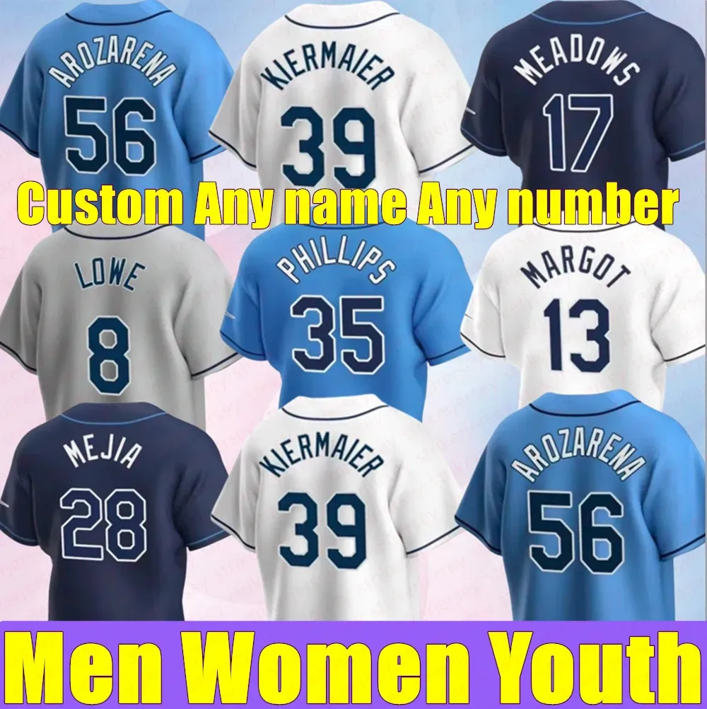 2023 39 Kevin Kiermaier Jersey personalizada 12 Wade Boggs Yandy Diaz 5 Wander Franco Tampa Bay Randy Arozarena Ray Charlie Morton Joey Wendle Tyler Glasnow camisas de beisebol