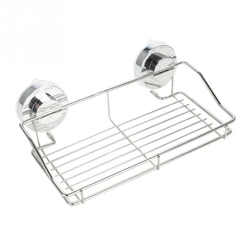 Bathroom Shelves Dual Sucker Shower Organizer Basket Bathroom Shelf Shower Corner Basket Removable Wall Mounted Storage Shelf Rack W/ Suction Cup 231030