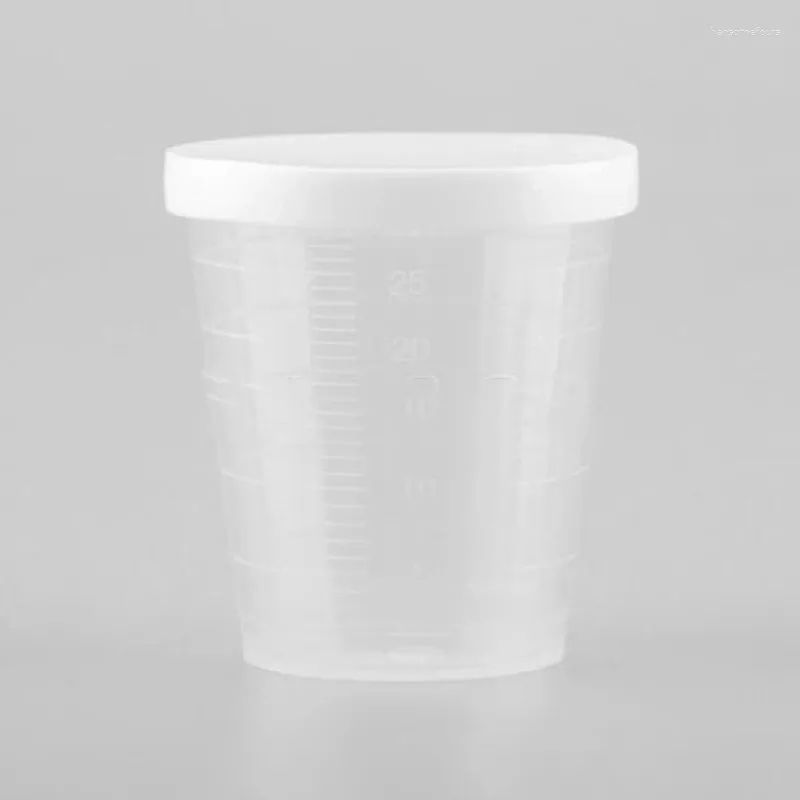 蓋の透明なカップコンテナを備えた測定ツール40/28mm 10pcs 30mlプラスチックライスリキッド卒業販売