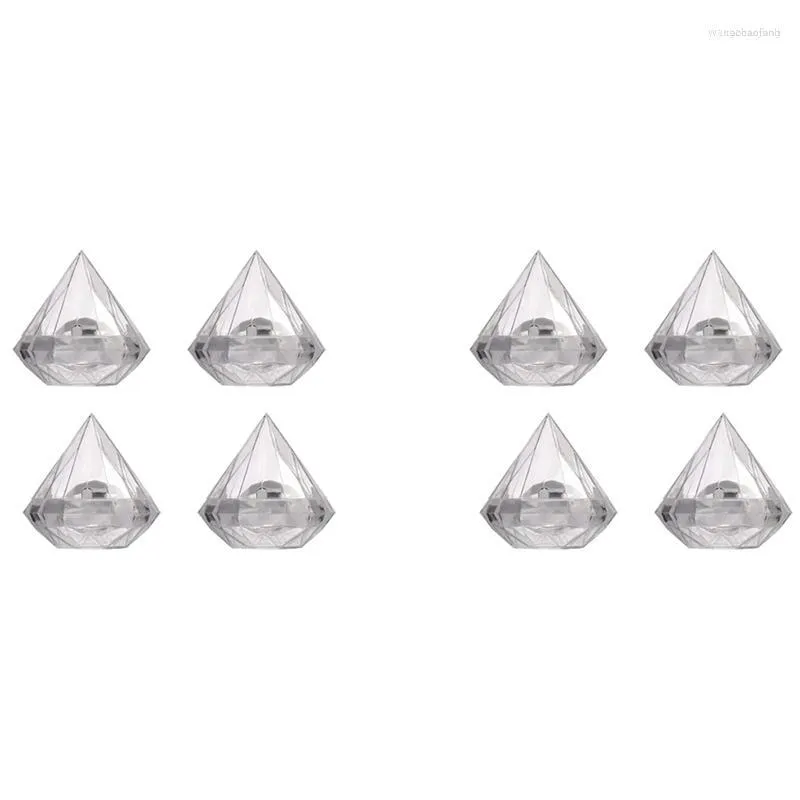 Cadeau cadeau 24pcs transparent diamant forme boîte de bonbons boîtes de faveur de mariage fête conteneur en plastique transparent décor à la maison