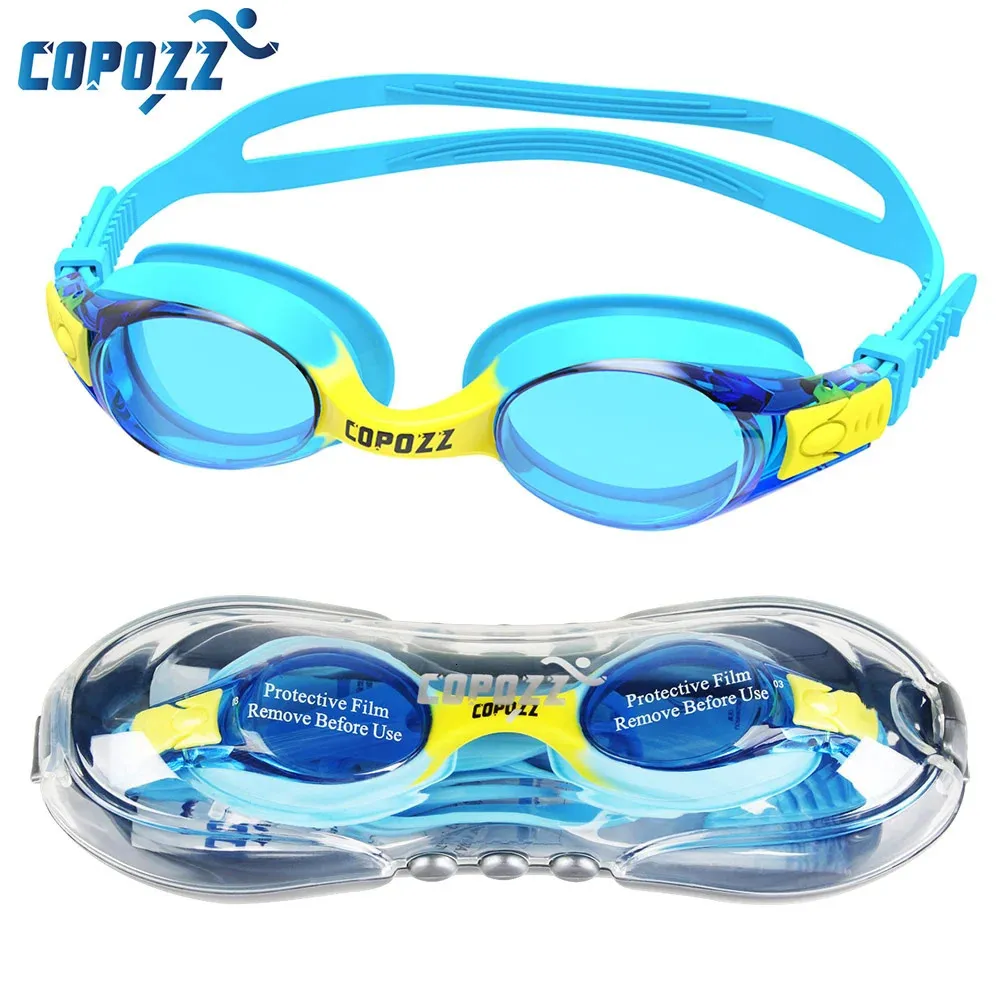 Gogle Copozz Swimming Goggles Dzieci Wiek 3-10 Wodoodporne szklanki pływackie przezroczyste antyfogowe ochronę UV Miękką silikonową ramę i pasek 231030