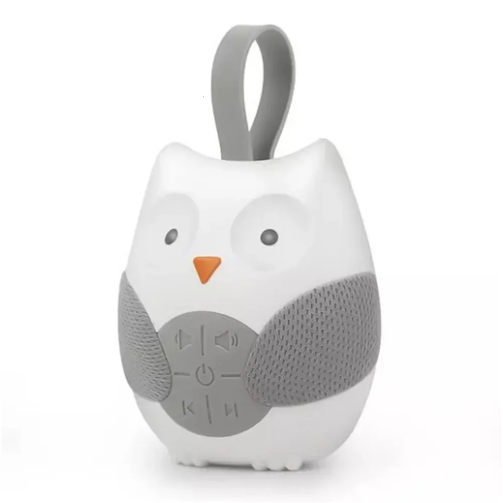 Electric RC Animals Portable Owl White Noise Machine Baby SOOTHER z 10 lekką muzyką 2 dźwięki silikonowy pasek dla niemowląt maluchów 231030