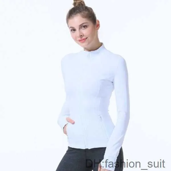 Chemises actives lululemens Fitness femmes tenue de Yoga veste de sport col montant demi fermeture éclair manches longues serré Yogas chemise Gym pouce Athtic manteau vêtements de sport 4 YHT5