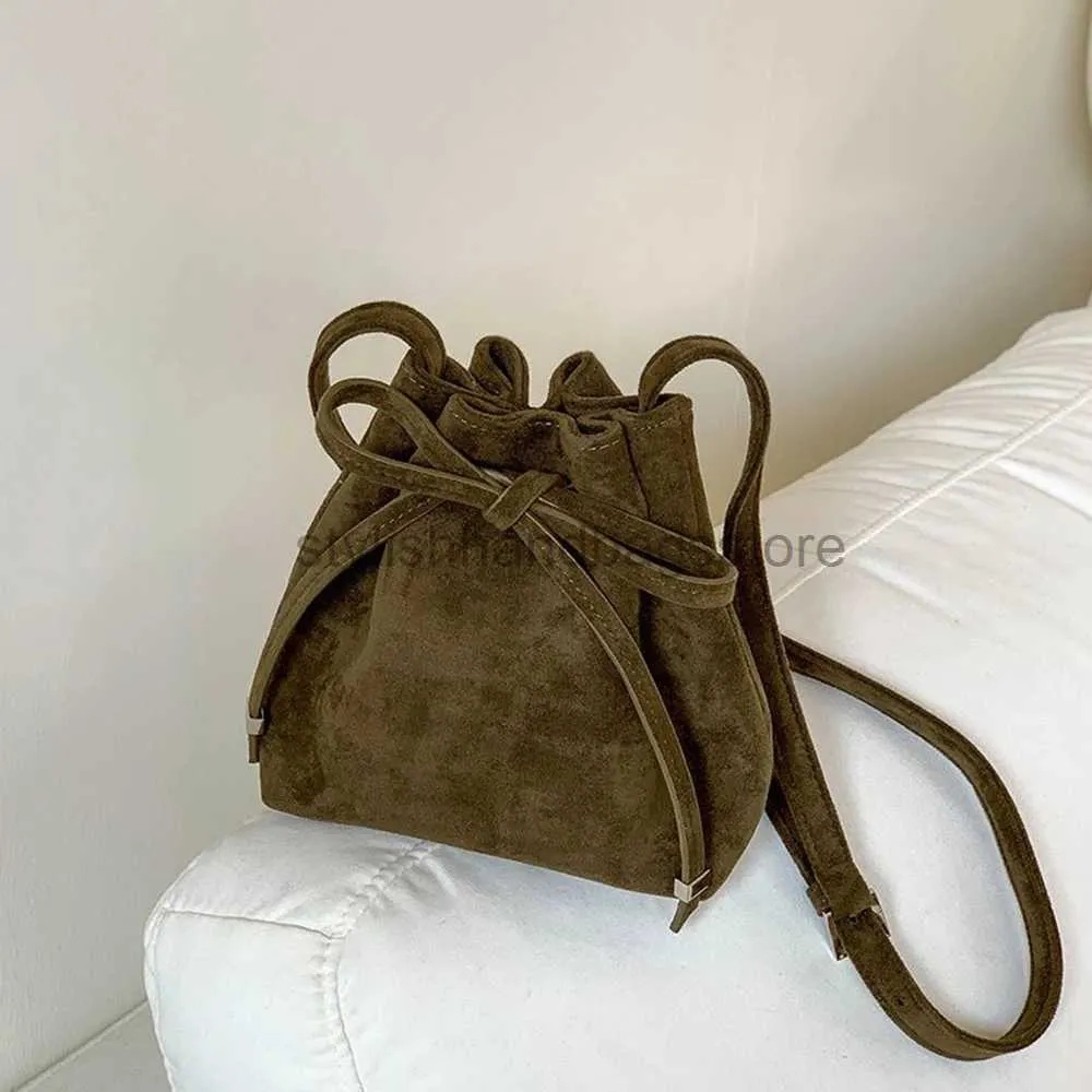 Shoulder Bags suede bucket bag high-quality soul bag designer cross body bag women's pleated drawstring bag bagstylishhandbagsstore