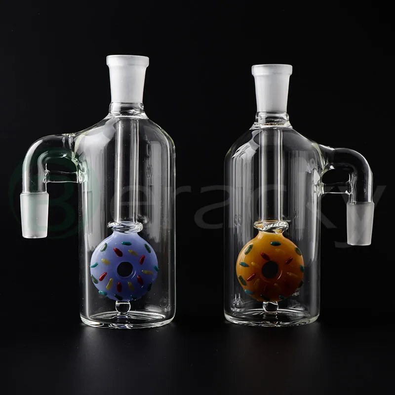 Glass Ash Catcher 14mm 18mm Hookah Glass Bong Water Catchers Tjock Clear Bubbler Ashcatcher 45 90 graders Donut-tema Ash Catcher