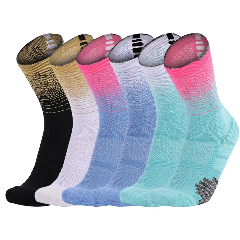 Chaussettes de basket-ball à tube moyen antidérapantes, épaisses, montantes, pratiques, de sport professionnel