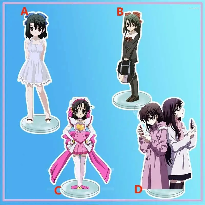 Sleutelhangers Anime Stand Schooldagen Kiyoura Setsuna Acryl Figuur Display Desktop Decoratie 15cm