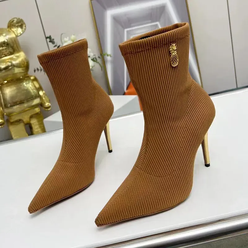 Aquazzura Heels Best High Quality Designer Stileetto Heel Ankle Boots Elastic Fains Poinced Toes Boots Fashion Boots Motelcycle Boots 10cmデザイナーシューズファクトリーフットウェイ