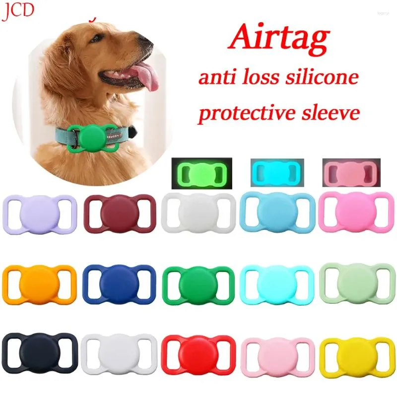 Dog Apparel 1PC For Apple Airtag Case Cat Collar GPS Finder Colorful Luminous Protective Silicone Air Tag Tracker