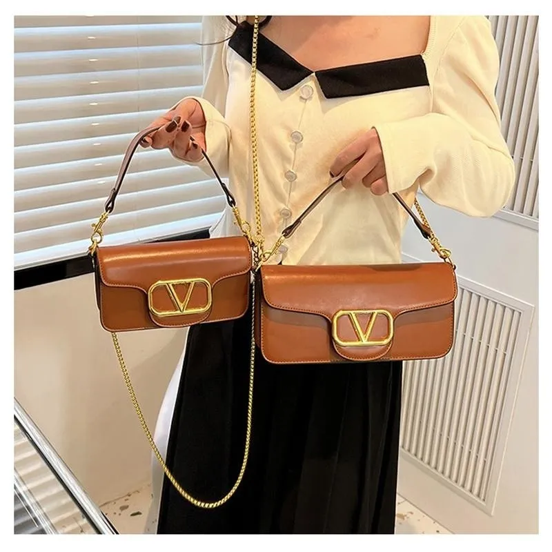 Luxury Brand Designer Chain Shoulder Bags Fashion V Letter Handbag Wallet Vintage Ladies Solid Color Leather Handbag Designer Shoulder Bag Crossbody Bag