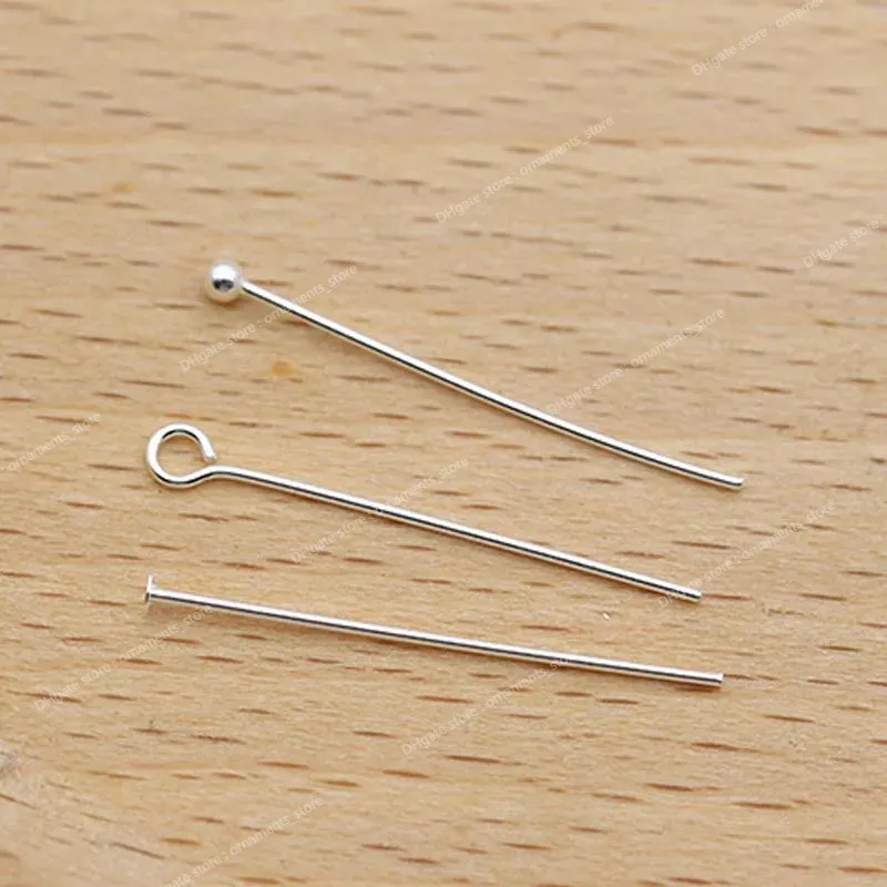 10pcs Real Pure Solid 925 Sterling Silbernadelstifte für DIY -Schmuckfunde Erkenntnisse Ohrring Halskette Anschluss Teil Basis Schmuck Schmuck Juwelry Erkenntnisse