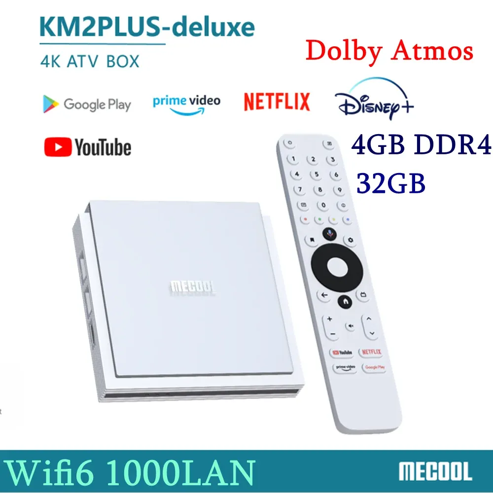 Mecool KM2 Plus Deluxe Android 11 TV Box Amlogic S905x4 Google Certified Netflix 4K ATV Box 5G WiFi 6 Dolby Audio Media Player