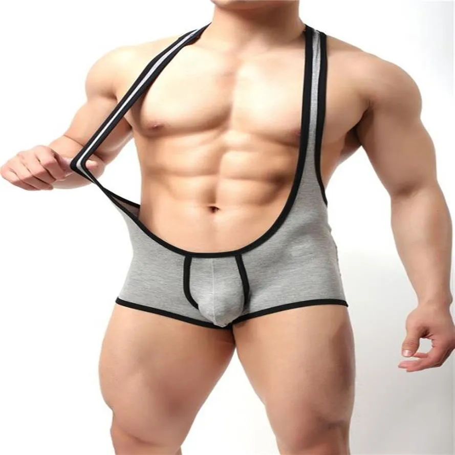 Leotard Mankini Mayo Erkekler Fanil Çekici Streç Spandeks Erkekler Bodysuit Güreş Takım Singlets Zayıflama Yelek Tulumları190f