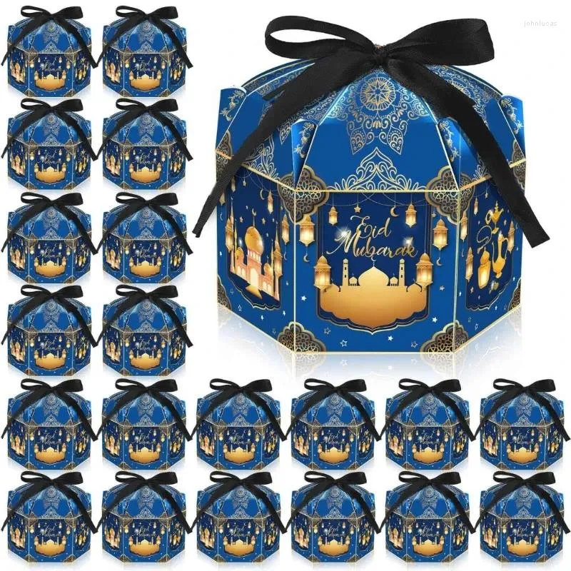 Confezione regalo 24 pezzi Scatole e nastri con timpano 6,88x5x3,5 pollici Facile da montare per Ramadan M76D