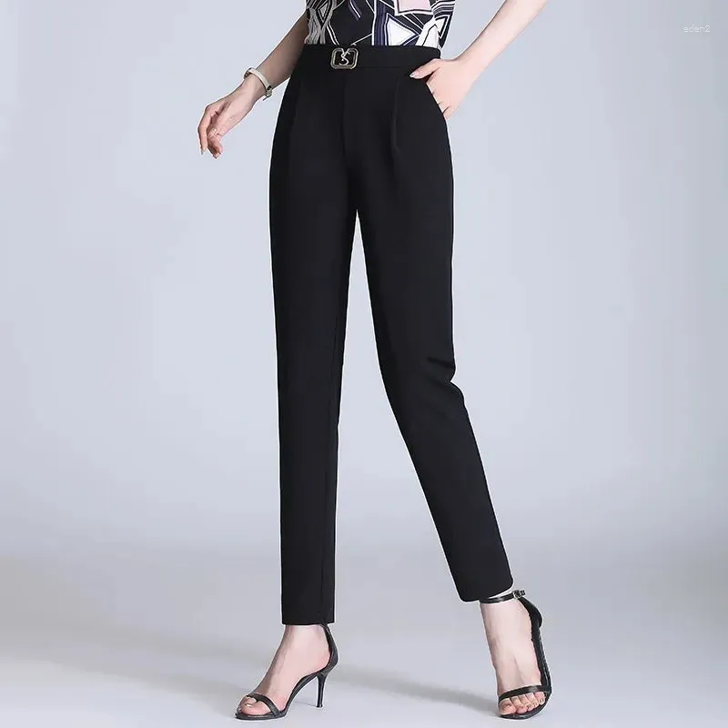 Pantalon Femme Printemps Automne Taille Haute Cheville Longueur Femmes Élastique Baggy Pantalon Vintage Casual Harem Bureau Travail Porter Bas 3XL