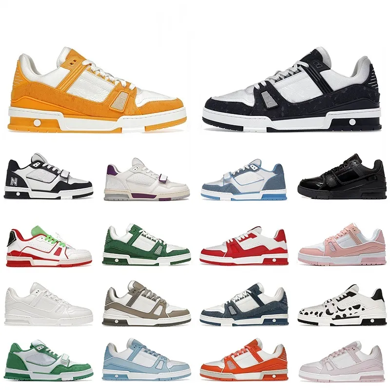 2024 Chaussures de sport de luxe Designer Baskets en relief Triple Blanc Rose Bleu Ciel Abloh Noir Vert Jaune Denim Faible Virgil Hommes Femmes Formateurs Taille 11