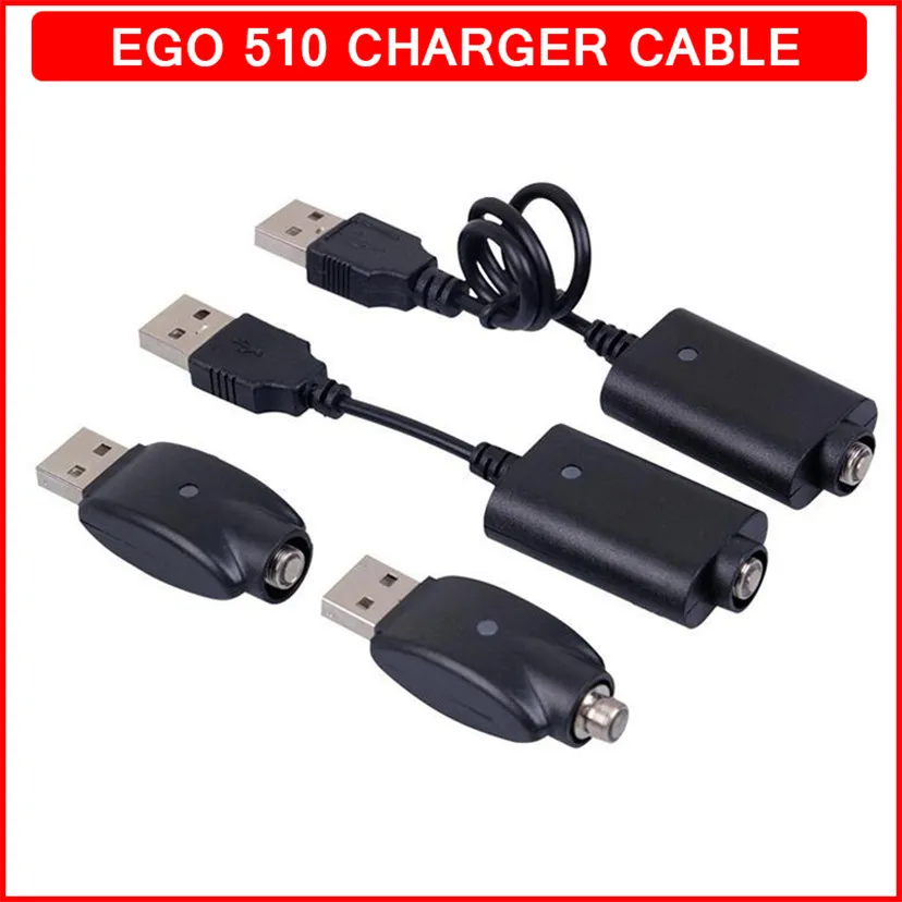 Ego USB Charger Electronic Cigarette E Cig Wireless Chargers Cable for 510 Thread EVOD Twist Vision Spinner 2 3 Mini Battery