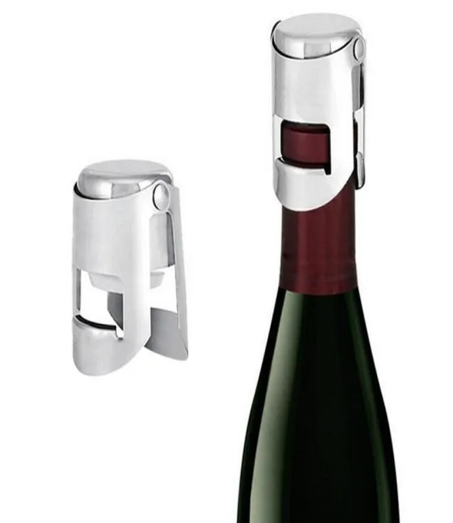 Portable Stainless Steel Wine stopper Vacuum Sealed Wine Champagne Bottle Stopper Cap FY5385 07268126873