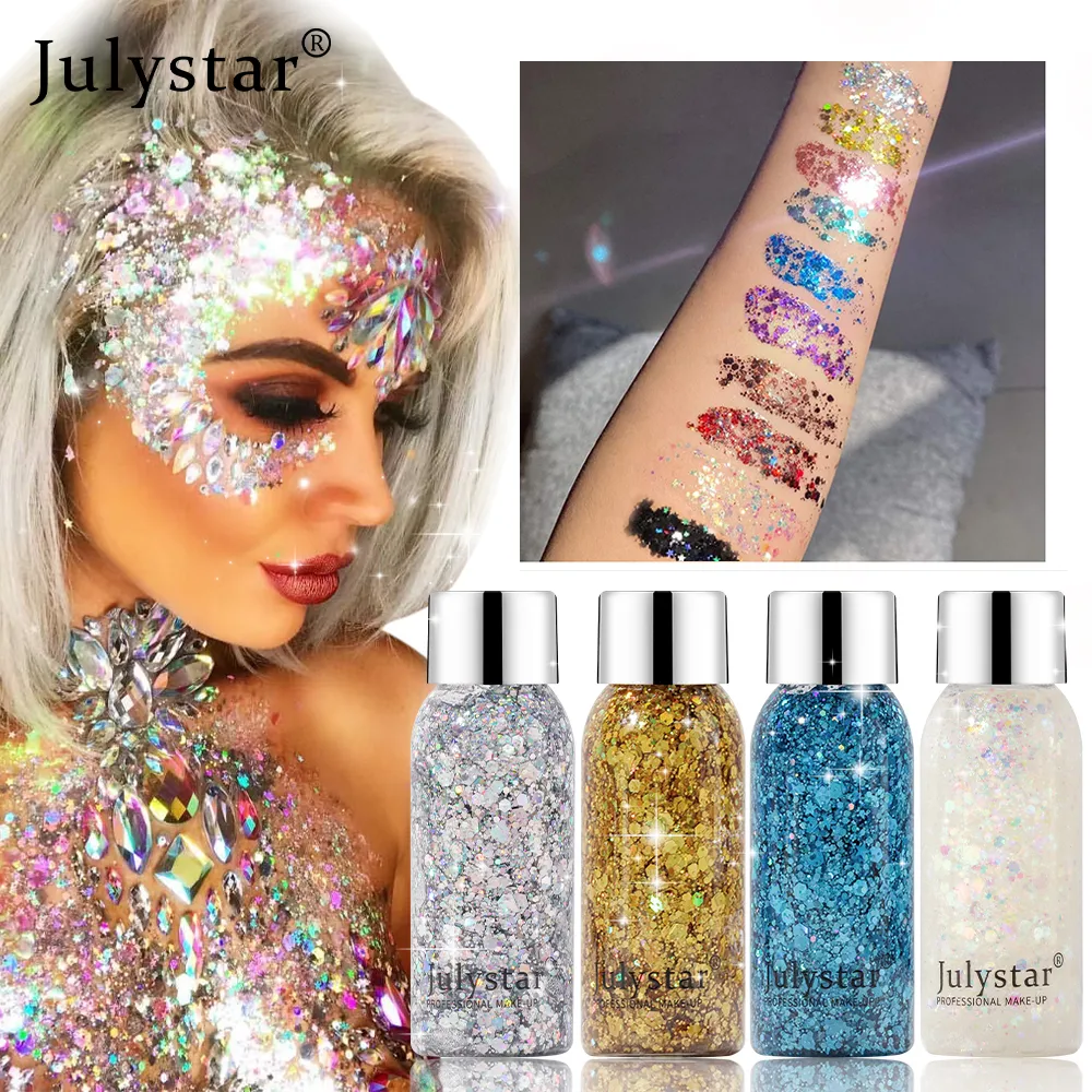 Skönhet Dazzle Stage Makeup Shimmering Eye Shadow Liquid Face Body Glitter Gel Liquid Eye Shadow Makeup Wholesale