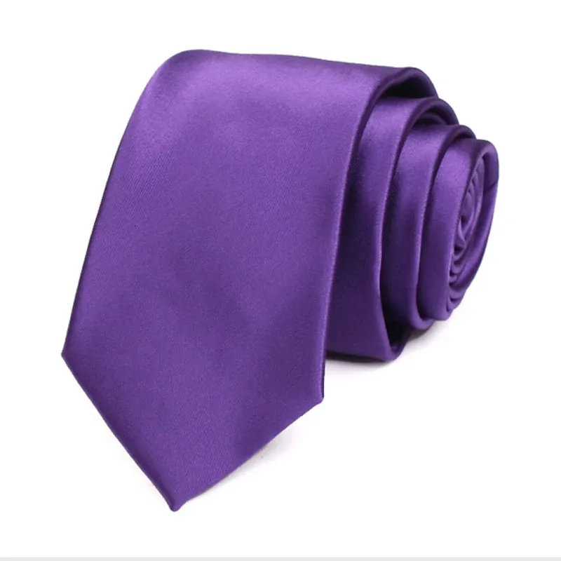 Bow Ties Brand Men's Purple Tie 7cm Band för män Fashion Formell Neck Tie Gentleman Business Work Party Slips med presentförpackning 231031