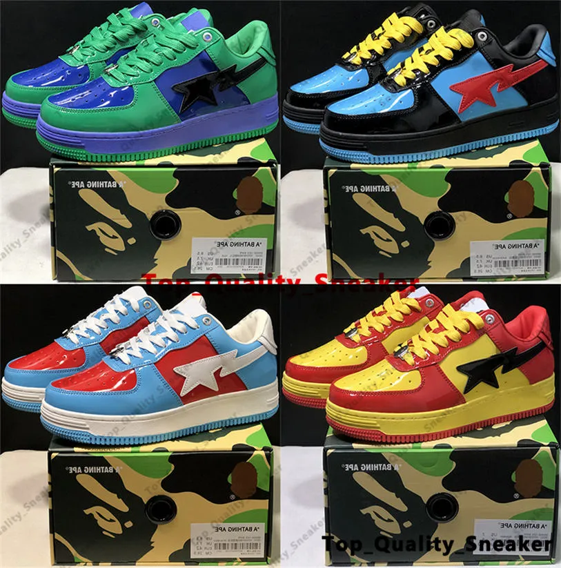 목욕 원숭이 Bapesta Low Shoes Size 13 스니커즈 여성 13 Mens US13 달리기 캐주얼 트레이너 디자이너 EUR 47 Schuhe 큰 크기 12 스케이트 보드 스케이트 Zapatos Eur 46 Gym